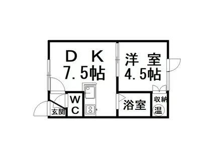 ハウスオブユース(1DK/1階)の間取り写真