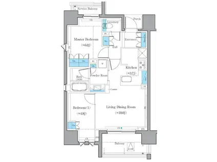 IBIS三番町(2LDK/8階)の間取り写真