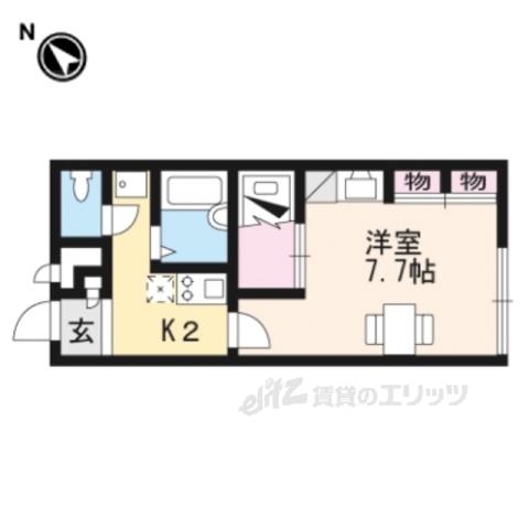 レオパレス甲賀駅前Ⅱ(1K/2階)の間取り写真