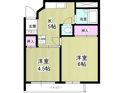 ロックヒルズ10(2K/5階)の間取り写真