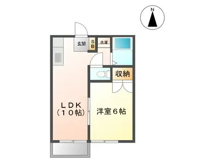 エリール小田(1LDK/1階)の間取り写真