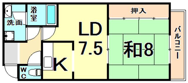 稲葉TMハイツ(1LDK/5階)の間取り写真