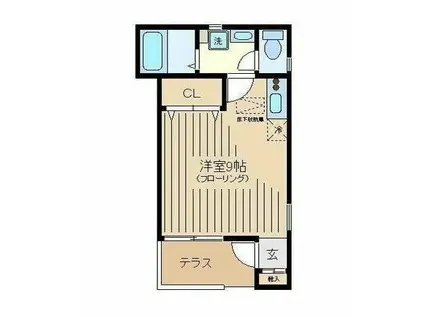 TIMS GARDEN(ワンルーム/1階)の間取り写真