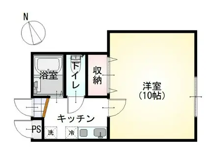 ラフィネ千秋城下町(1K/2階)の間取り写真