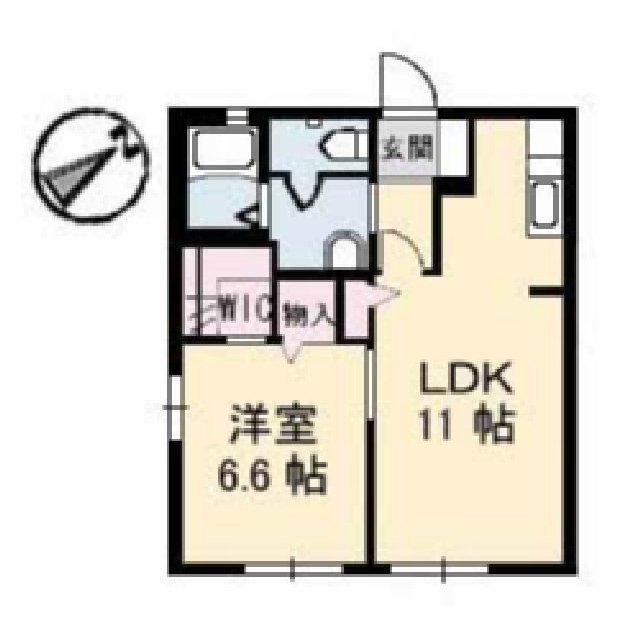 ALEX(1LDK/2階)の間取り写真