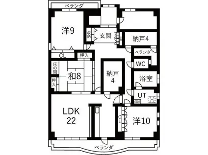 大喜新町ビル(3SLDK/3階)の間取り写真