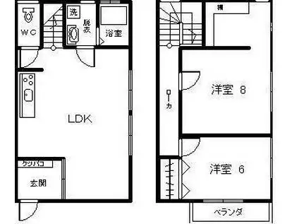 サニーハウス海咲(2SLDK/1階)の間取り写真