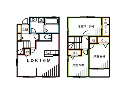 メゾンヴィーニュ(3LDK/1階)の間取り写真