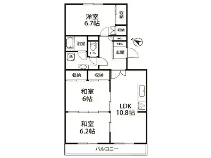 リリーディアたまプラーザ(3LDK/1階)の間取り写真
