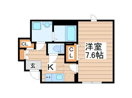 オレンジハイツ(1K/1階)の間取り写真