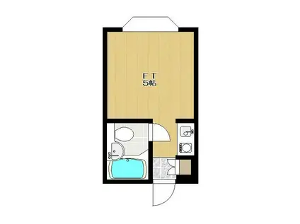 東急田園都市線 駒沢大学駅 駅近 2月上旬入居可 無(ワンルーム/2階)の間取り写真
