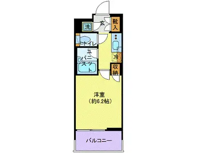 パレステュディオ芝浦CITY(1K/7階)の間取り写真