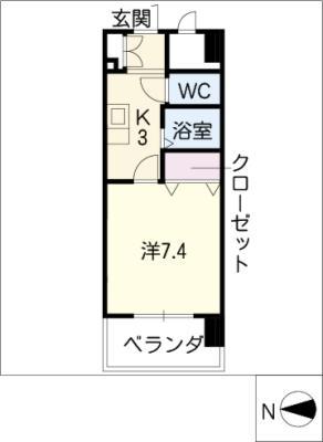 PLUS O2(1K/6階)の間取り写真