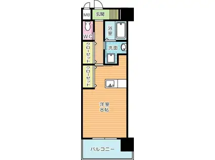 アクシオ北九州(ワンルーム/11階)の間取り写真