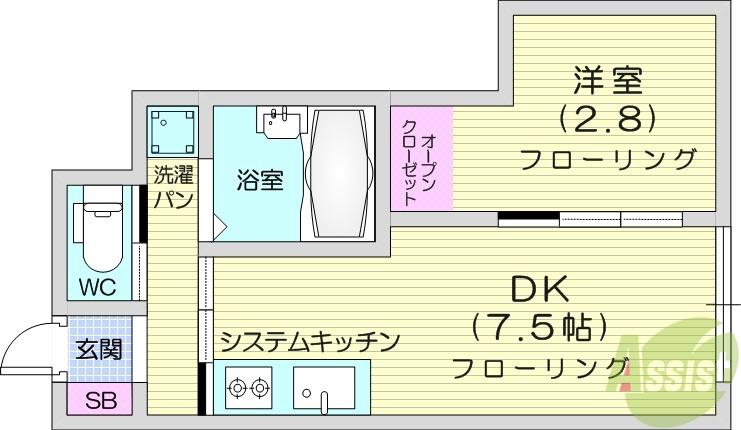GLANZ 葉山(1DK/1階)の間取り写真