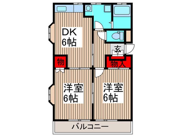 第三新井コーポ(2DK/1階)の間取り写真