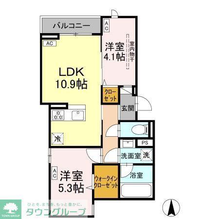セレスティア上北沢(2LDK/2階)の間取り写真