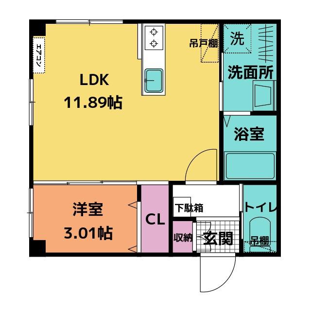 LULU KOSUGI(1LDK/1階)の間取り写真