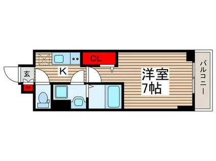 N-STAGE MATSUDO(1K/3階)の間取り写真