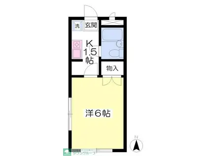 シーサイド金沢(1K/3階)の間取り写真