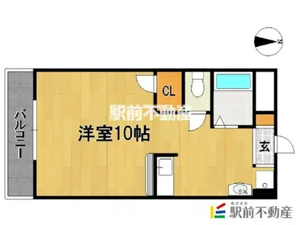 シャルムI(ワンルーム/3階)の間取り写真