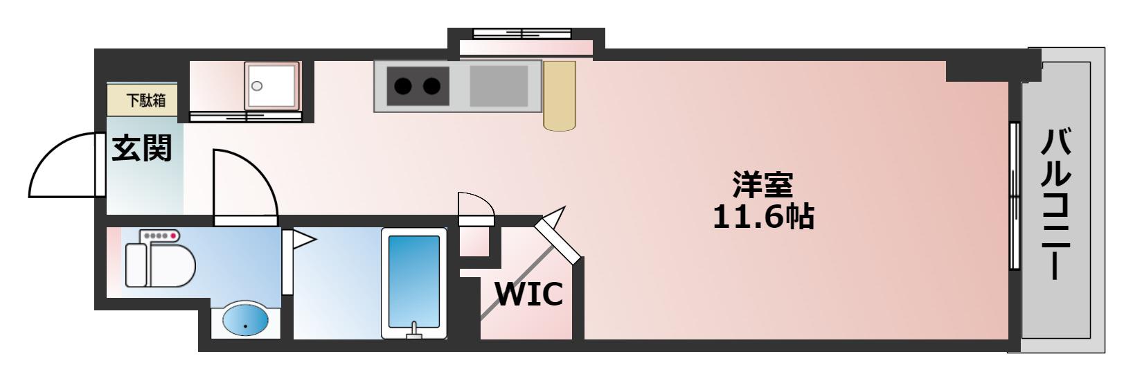 LE CIEL庚午北(ワンルーム/7階)の間取り写真