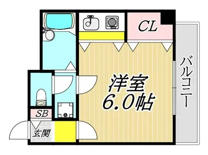 ナッツダムスタジオーネ塚口(ワンルーム/3階)の間取り写真