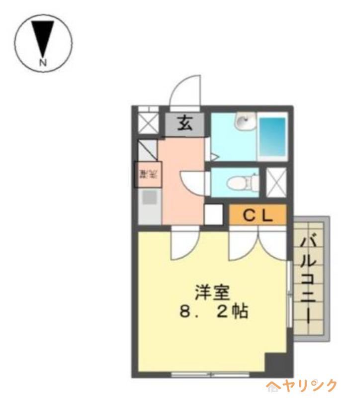 シティライフ一社南(1K/2階)の間取り写真