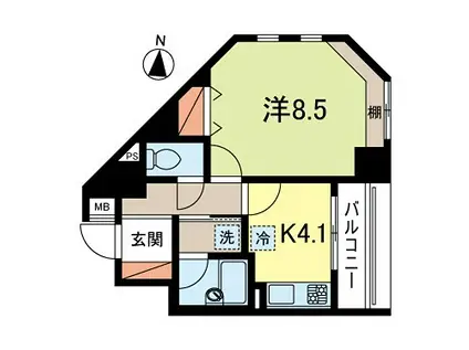 ORBVILLAGE(1K/8階)の間取り写真