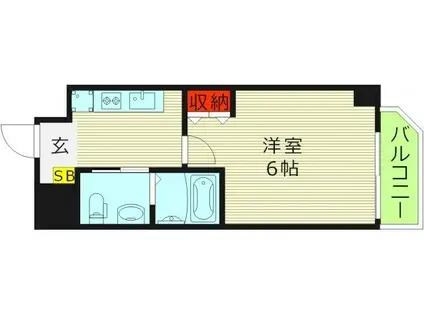 CITYPAL深江橋(1K/5階)の間取り写真