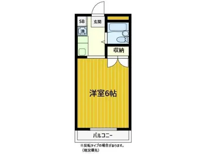 ハイムロベリア(ワンルーム/3階)の間取り写真