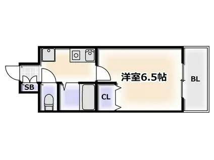 ウィンヒルズ難波南(1K/11階)の間取り写真