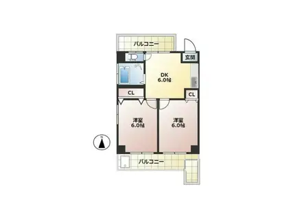 サンモール志村坂上(2LDK/5階)の間取り写真