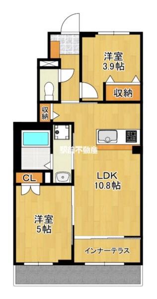 SUNELIN・LUPINUS(2LDK/1階)の間取り写真