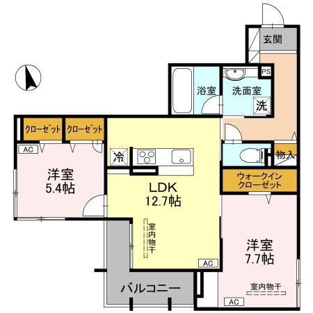 D-RADIANTE(2LDK/2階)の間取り写真