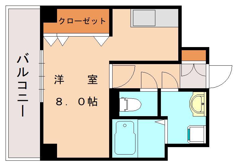 パークコート三萩野(ワンルーム/4階)の間取り写真