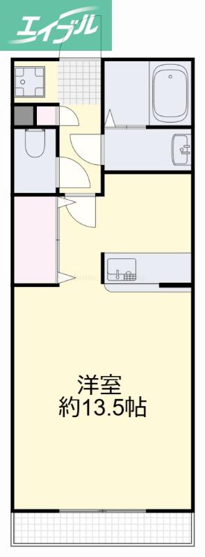 ヴィクトワール南方(1K/4階)の間取り写真