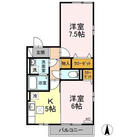 パルコート IKE(2K/1階)の間取り写真