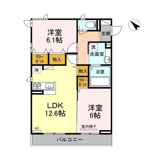 アドレ・コスモス(2LDK/2階)の間取り写真