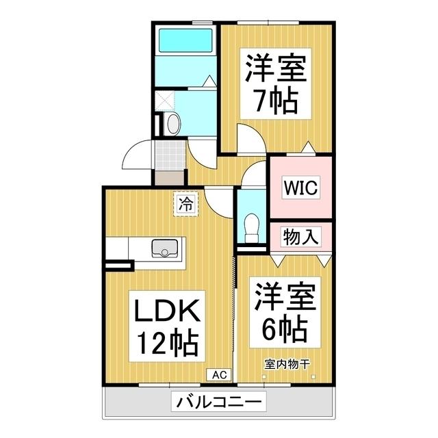 パークタウン三本柳(2LDK/2階)の間取り写真