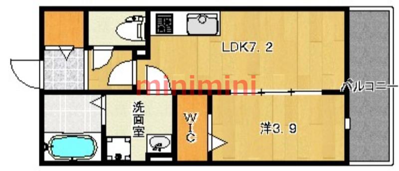 メゾンブラン(1LDK/2階)の間取り写真