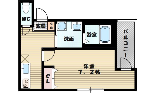 フジパレス下新庄駅南Ⅱ番館(1K/1階)の間取り写真