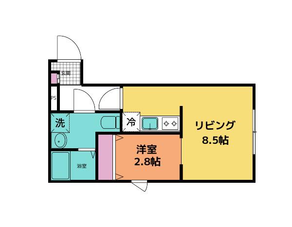 メリディアン利府加瀬弐番館(1LDK/1階)の間取り写真