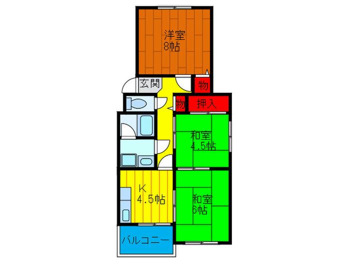 守口東ピラミッドマンション(3K/1階)の間取り写真