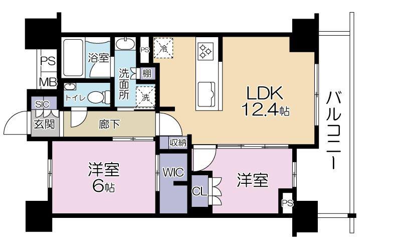 ガーラレジデンス府中市宮西町(2LDK/11階)の間取り写真