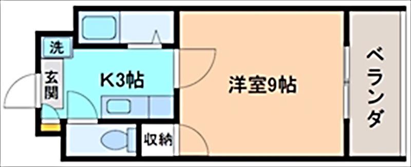パークパレス(1K/4階)の間取り写真