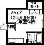 アドニスASコーポ(ワンルーム/3階)の間取り写真