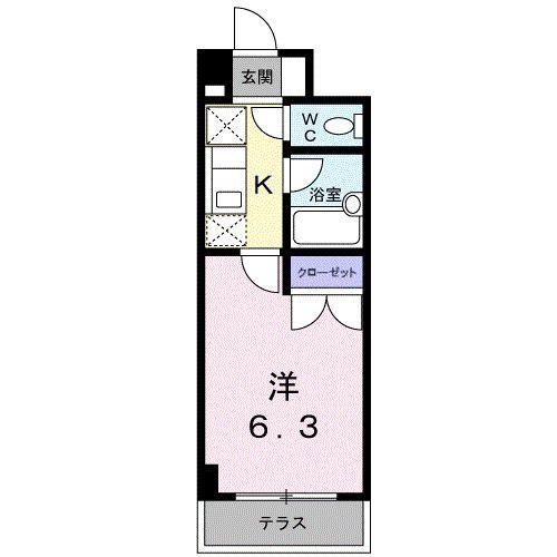 サンブライトいずみ(1K/1階)の間取り写真