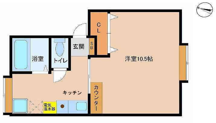 クレインウッド(1K/1階)の間取り写真