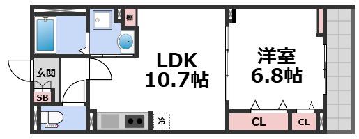G-SQUARE(1LDK/2階)の間取り写真